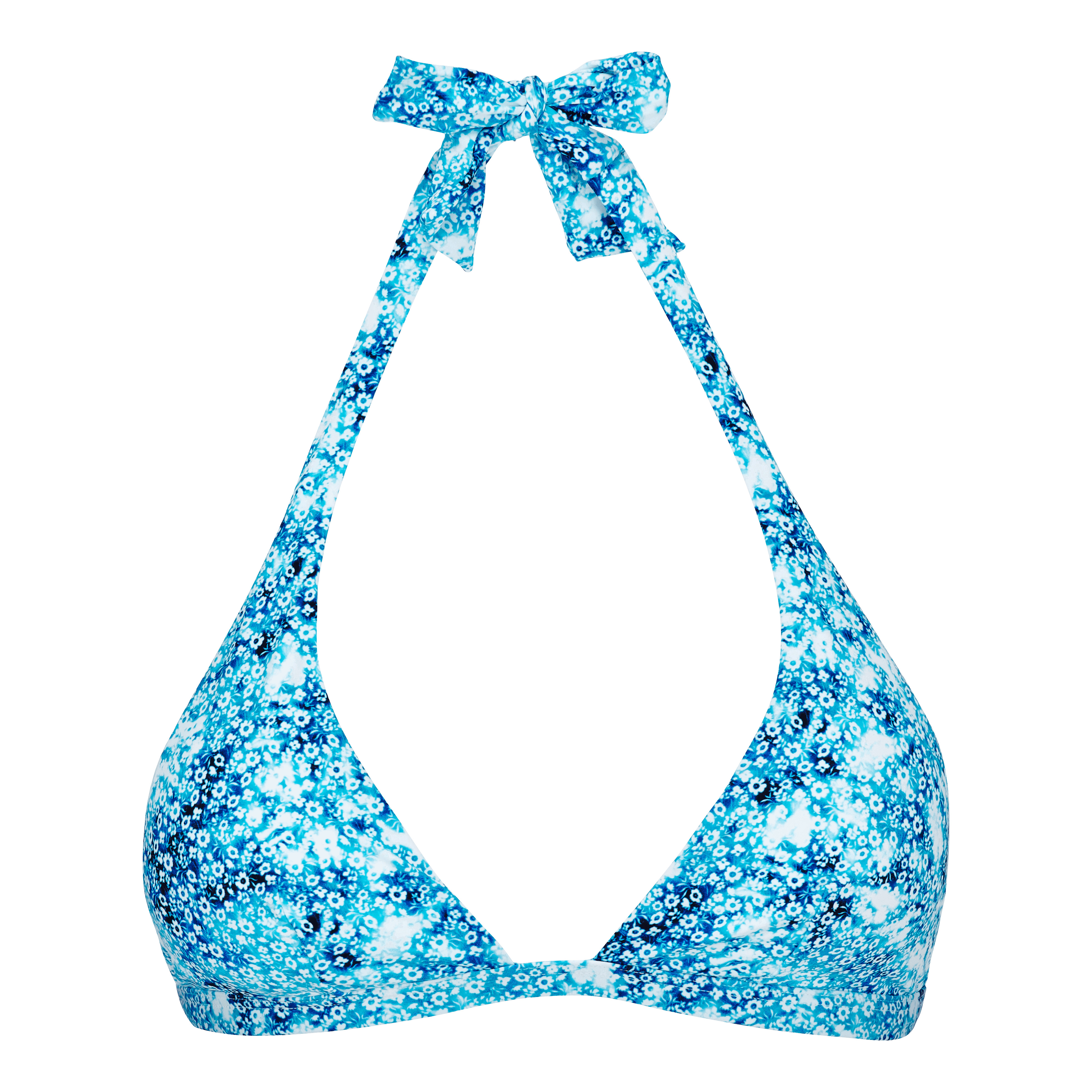 Women Halter Bikini Top Flowers Tie & Dye - 1