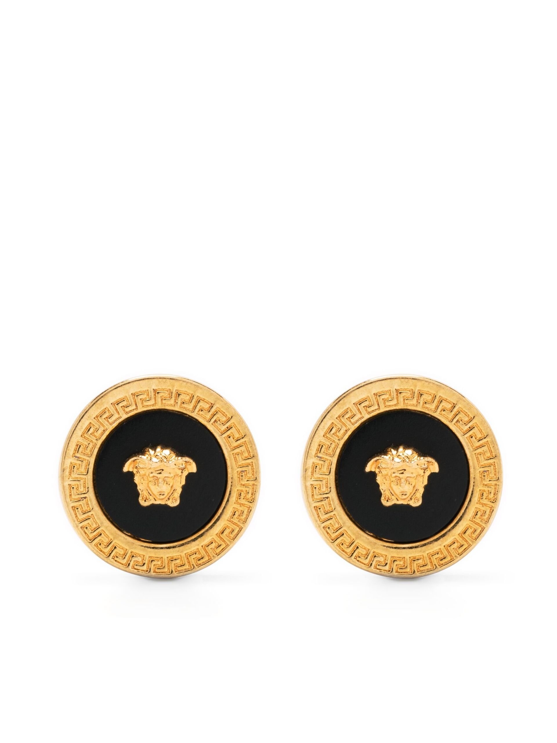 Gold Medusa Head Earrings - 1