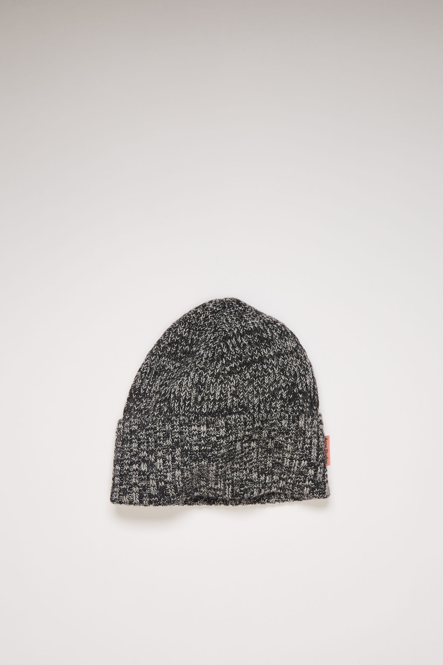 Melange ribbed beanie black/white - 1