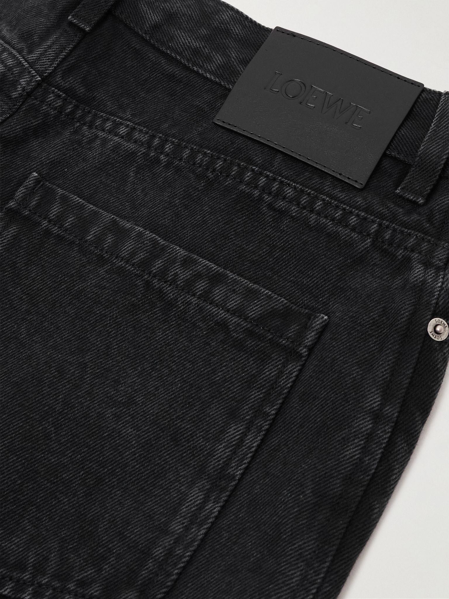 Anagram Baggy appliquéd high-rise wide-leg jeans Black - 5