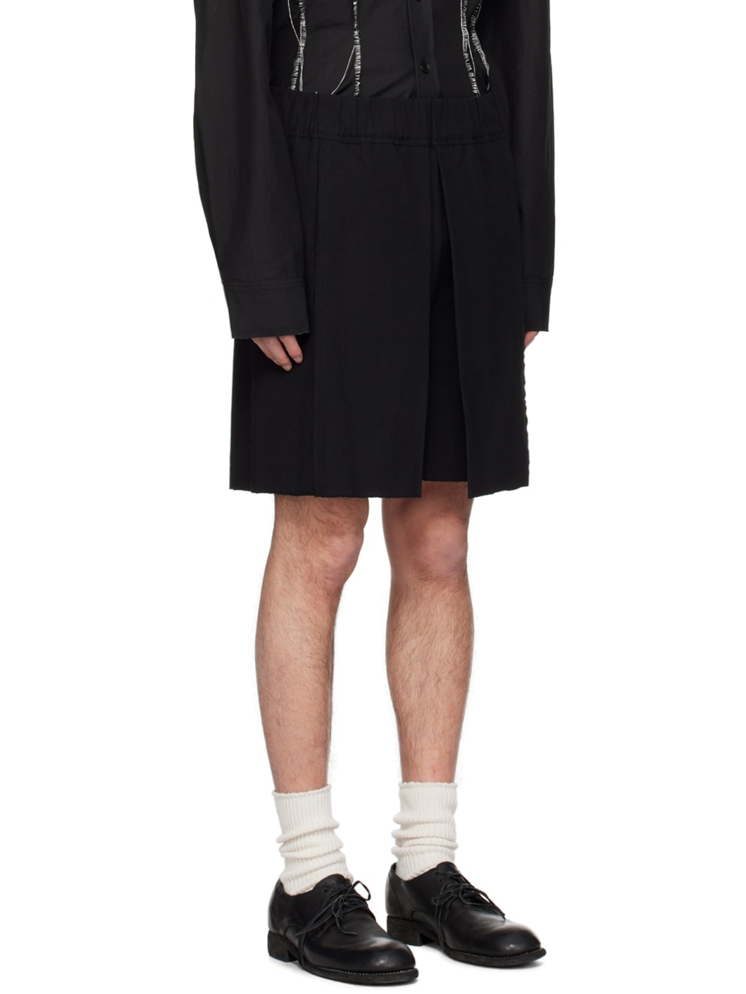 Black Pleated Shorts - 2