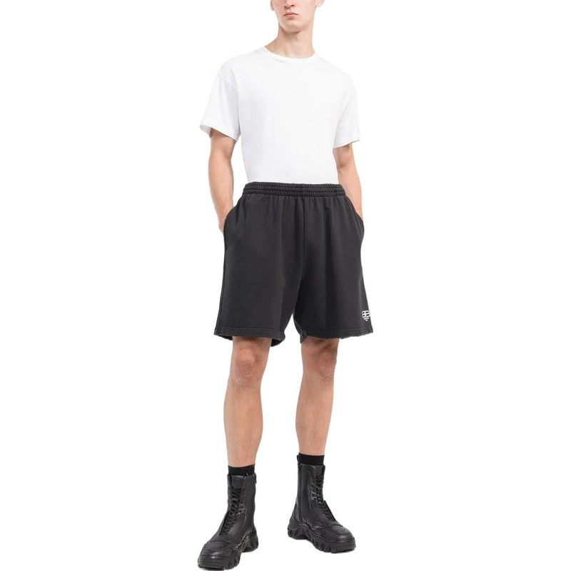 BALENCIAGA Balenciaga BB Paris Icon Sweat Shorts 'Black' 676137TMVG69034 outlook
