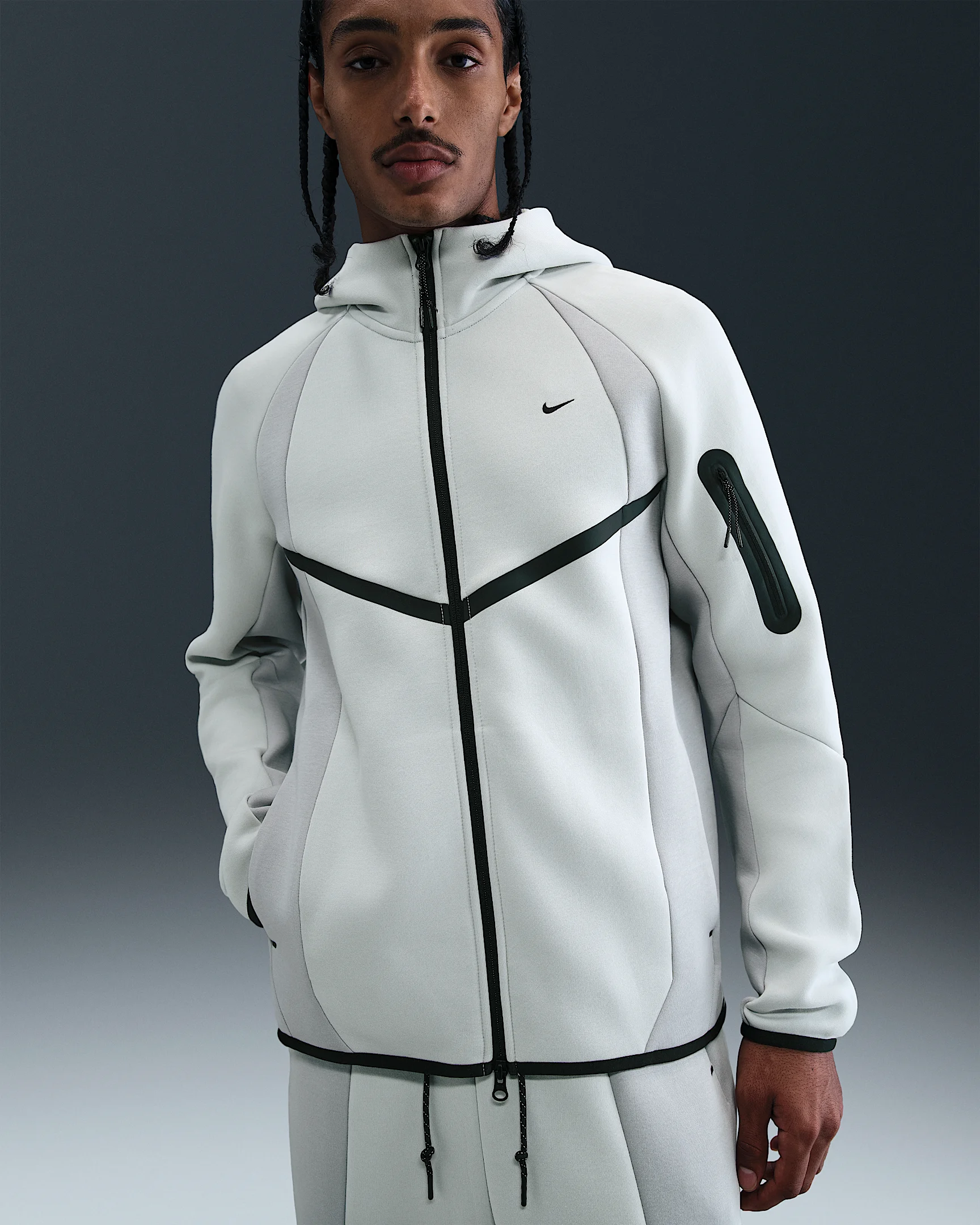 Nike Tech Men's Color-Block Full-Zip Fleece Windrunner Jacket - 1