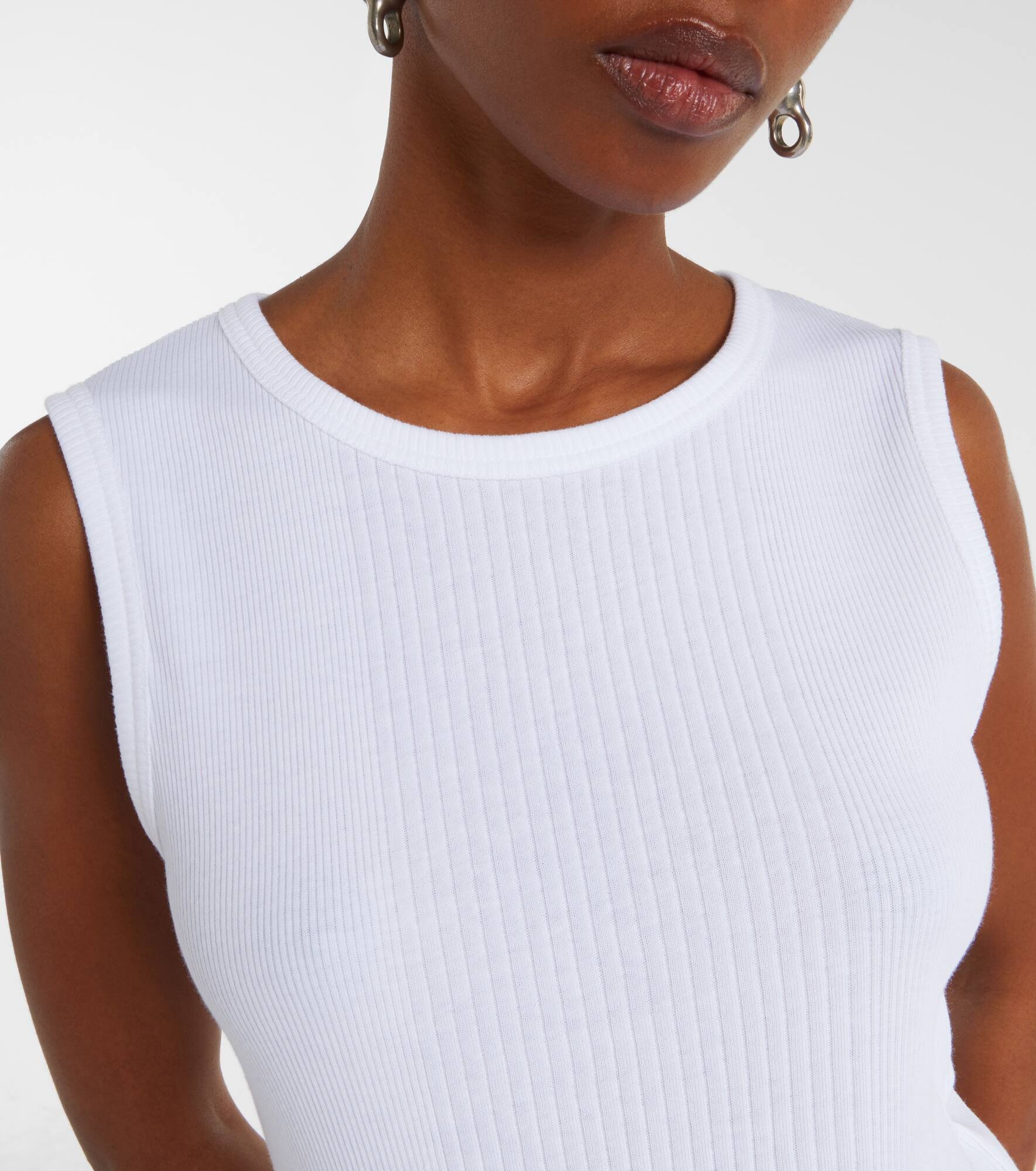 Ribbed-knit cotton jersey tank top - 4