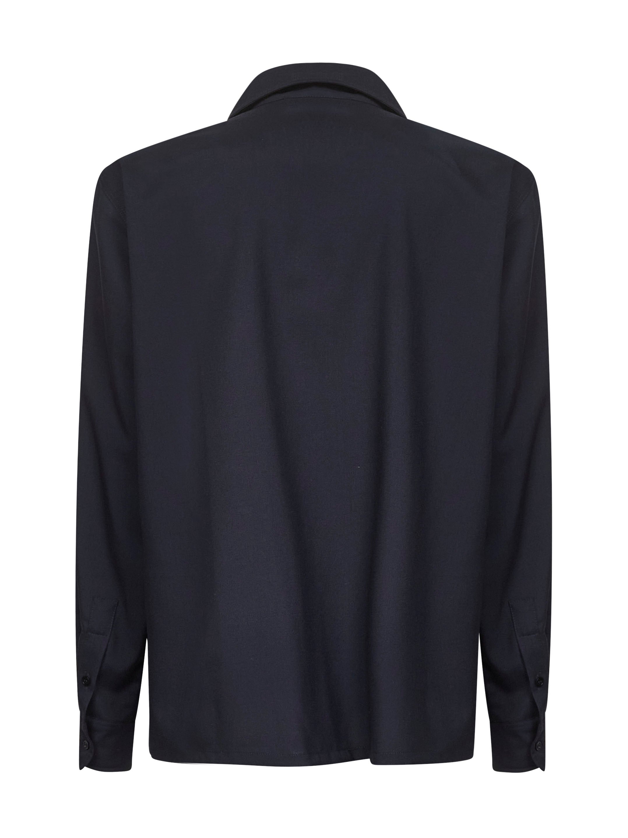 Blue tropical wool Marni Mending embroidered shirt - 2