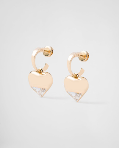 Prada Eternal Gold pendant earrings in yellow gold and laboratory-grown diamonds outlook