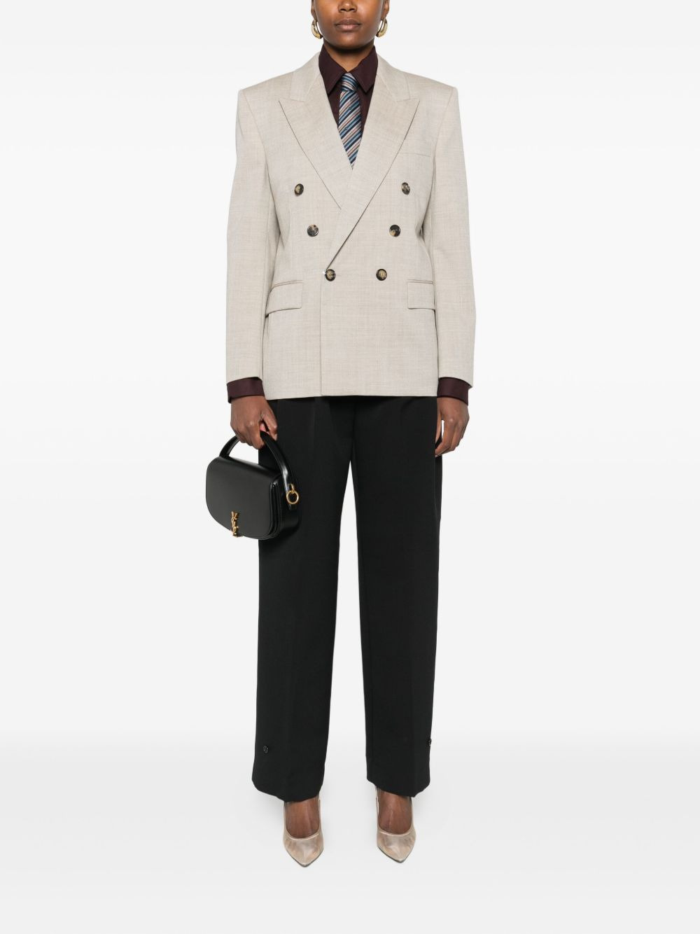double-breasted button blazer - 2