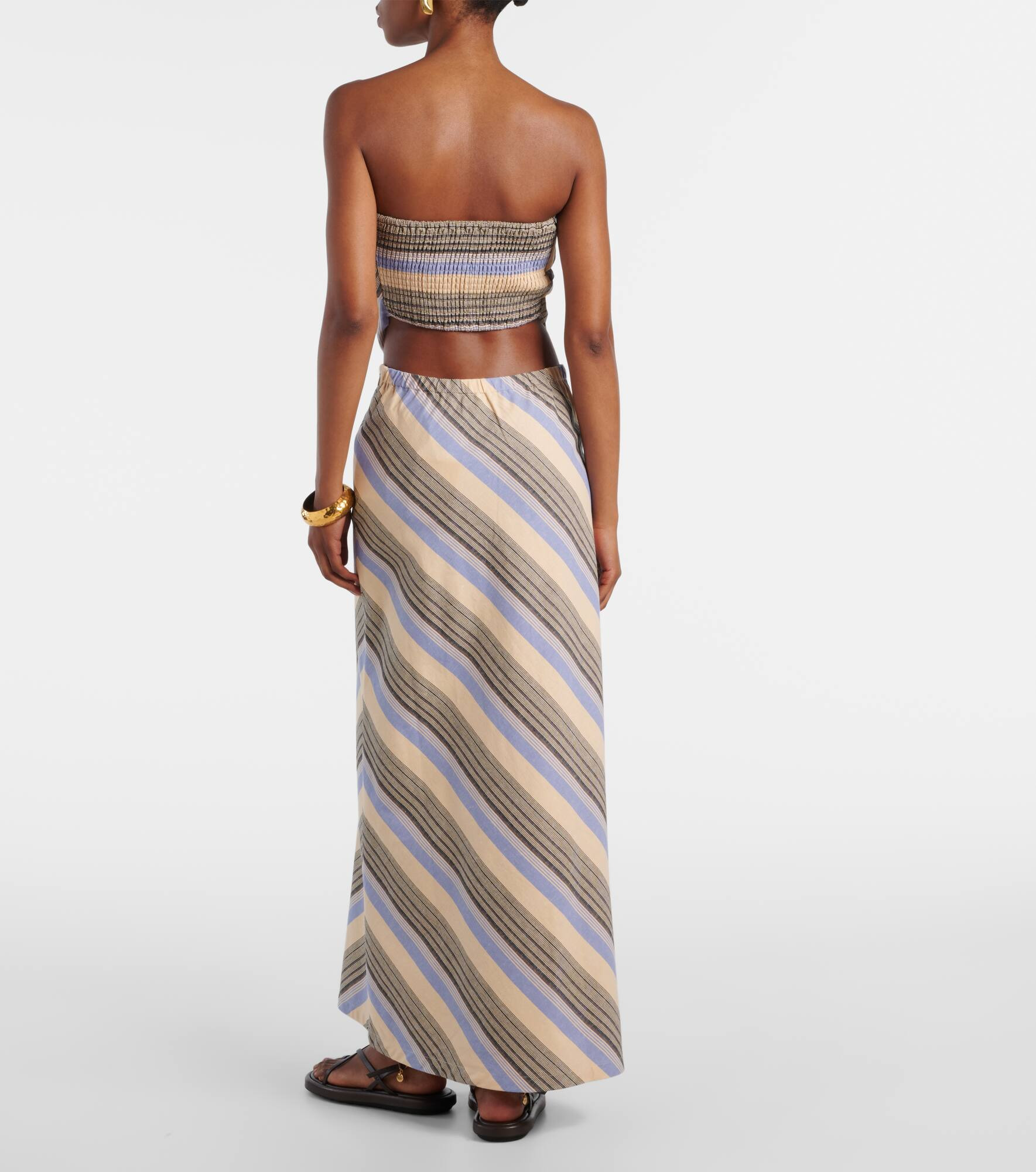 Elise cotton and linen maxi skirt - 3