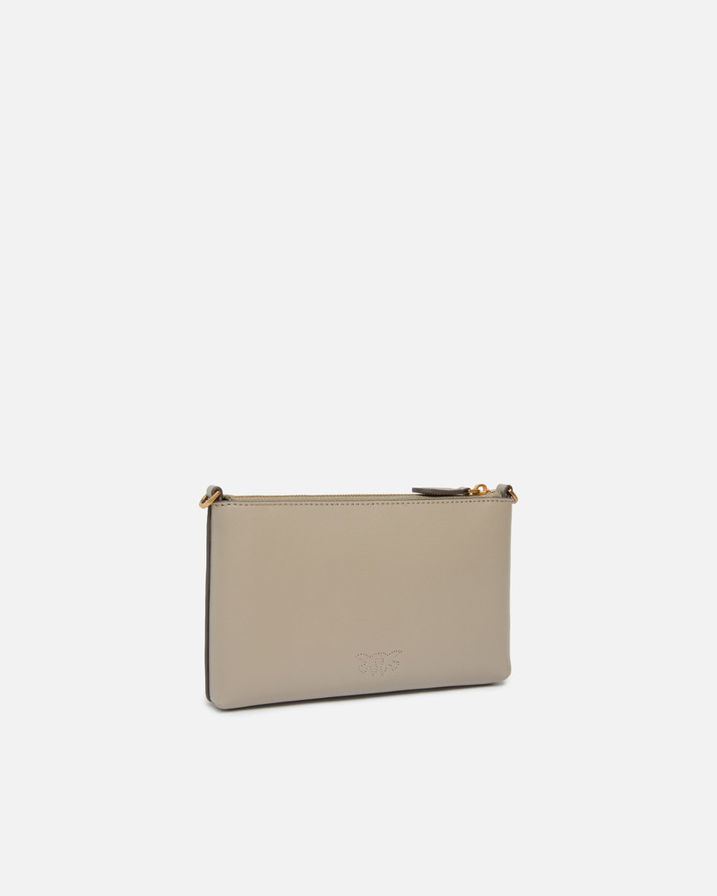 PINKO FLAT LEATHER CLUTCH WITH LOVE BIRDS LOGO outlook