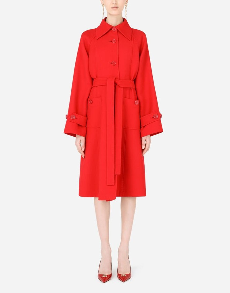Dolce & Gabbana Belted single-breasted double crepe coat outlook