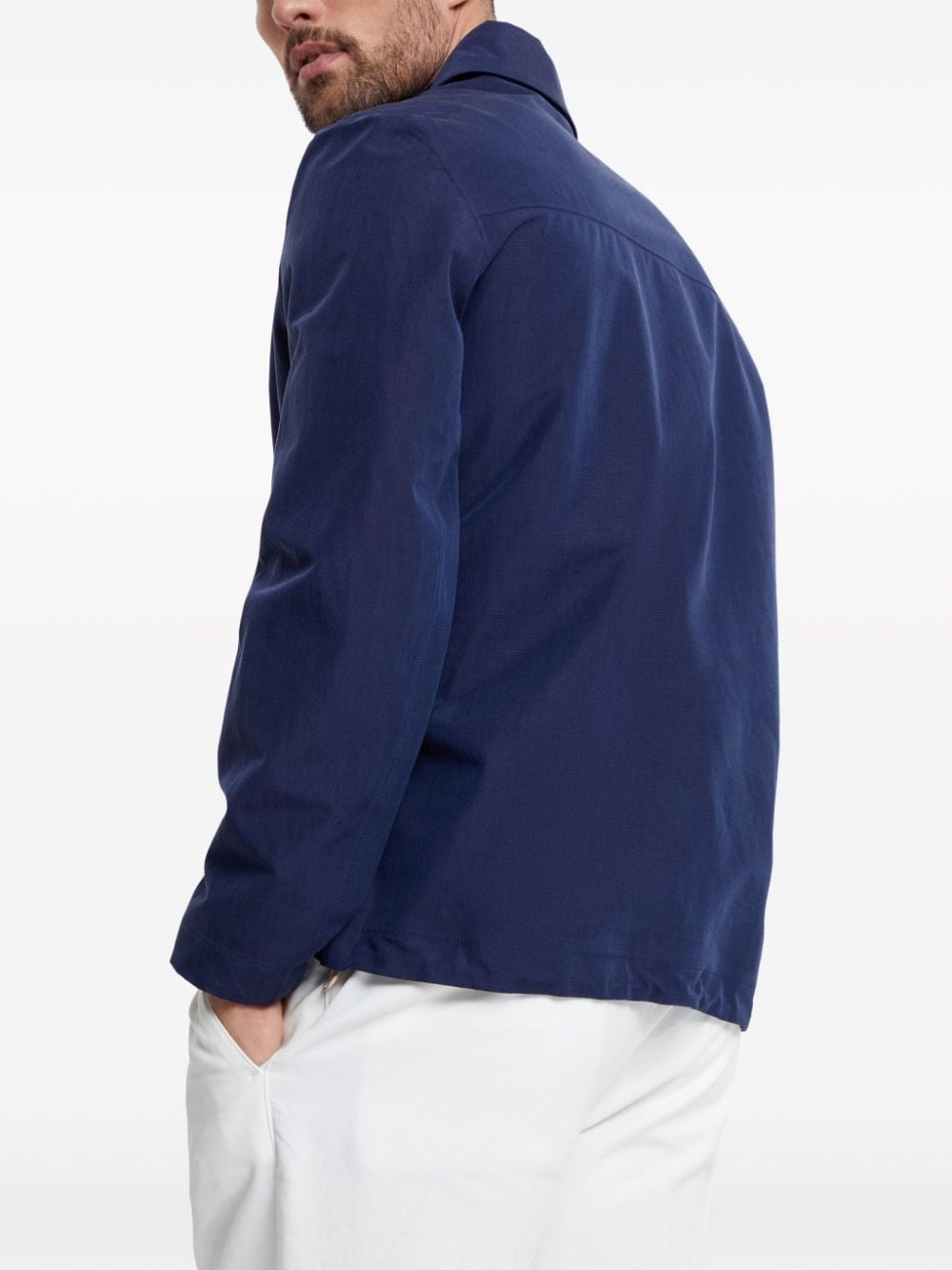 linen-silk shirt jacket - 4