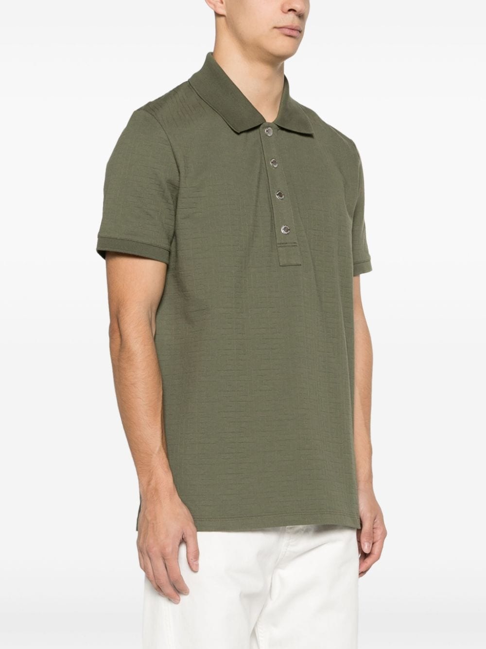 jacquard cotton polo shirt - 3