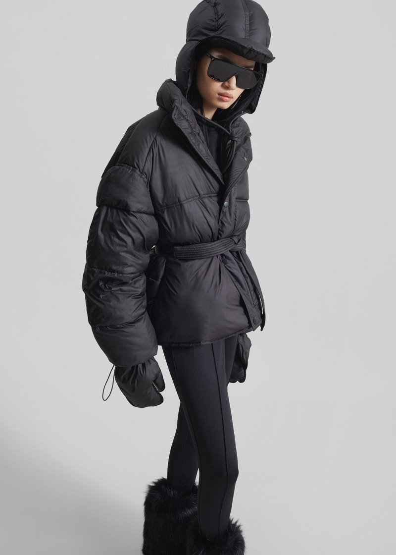 Moena Puffer Jacket & Accessories Set - Black 8
