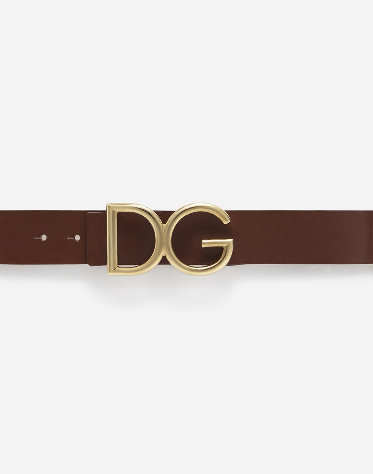 Leather belt with DG logo - 2