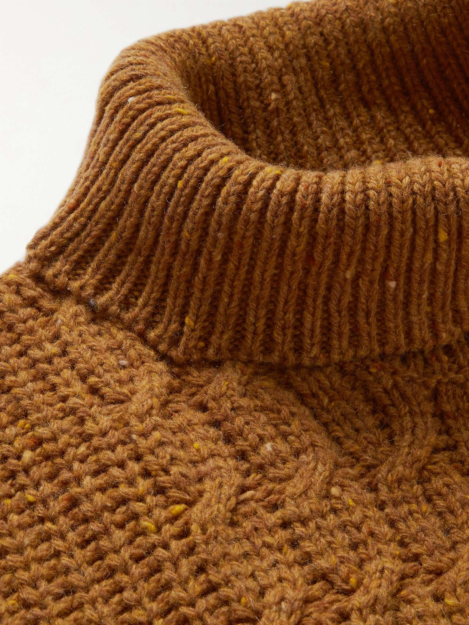 Cable-Knit Wool-Blend Rollneck Sweater - 5