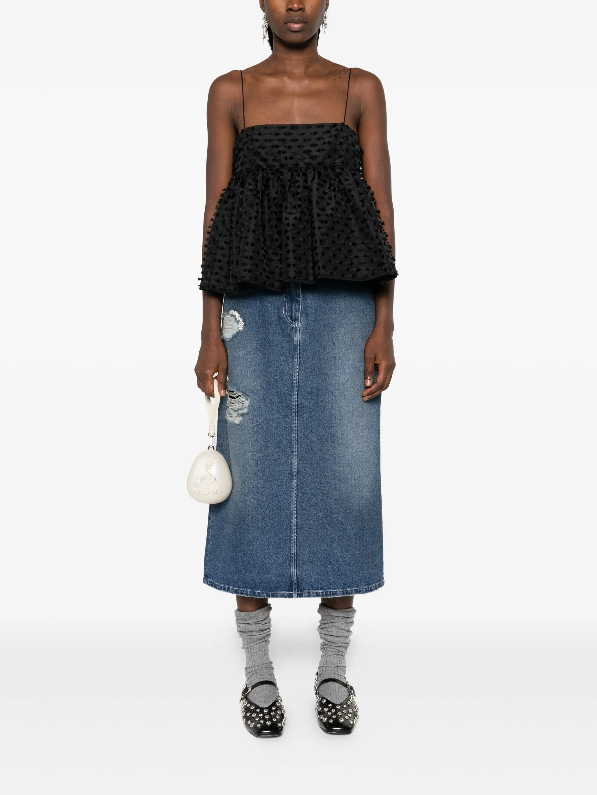 Simone Rocha Distressed-effect Midi Skirt - 4