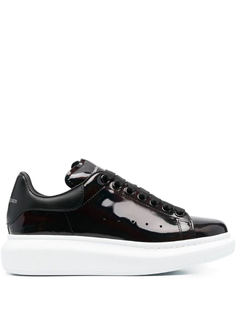 patent-leather low-top sneakers - 1