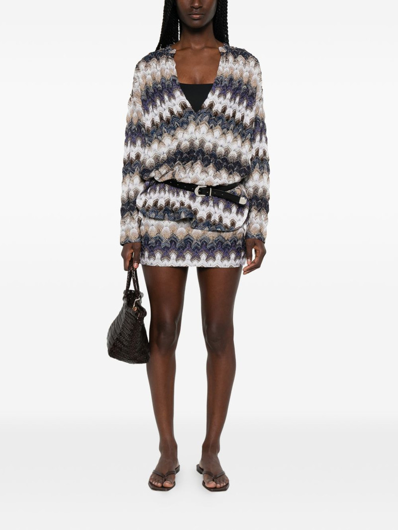 Missoni zigzag-knit metallic mini skirt outlook