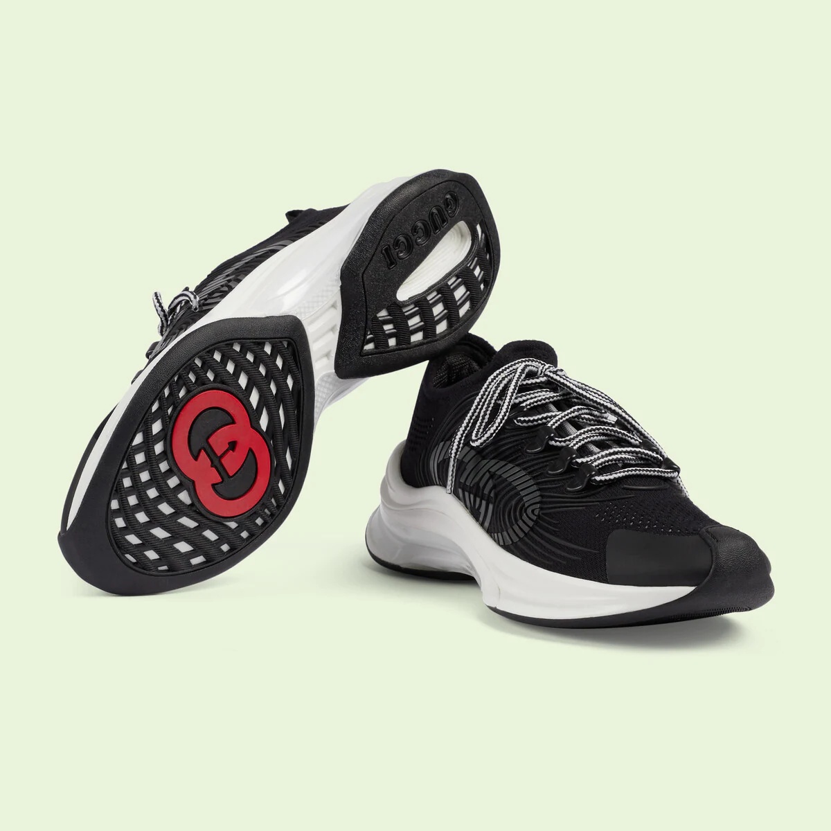 【GUCCI】RUN SNEAKERS Gucci Run Interlocking GG Logo Leather Suede Trainers