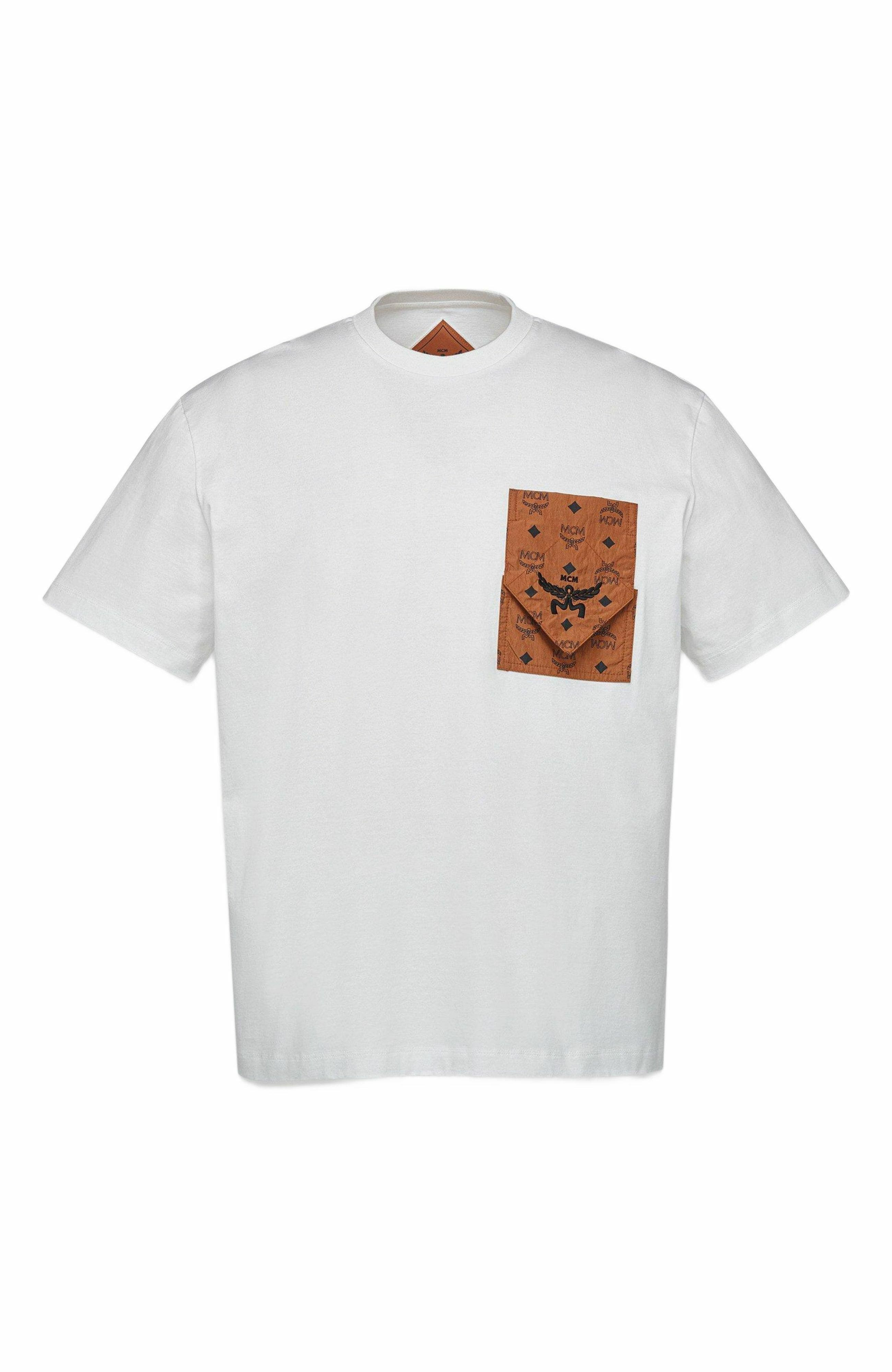 MCM Monogram Patch Pocket T-Shirt in Organic Cotton in White at Nordstrom - 2