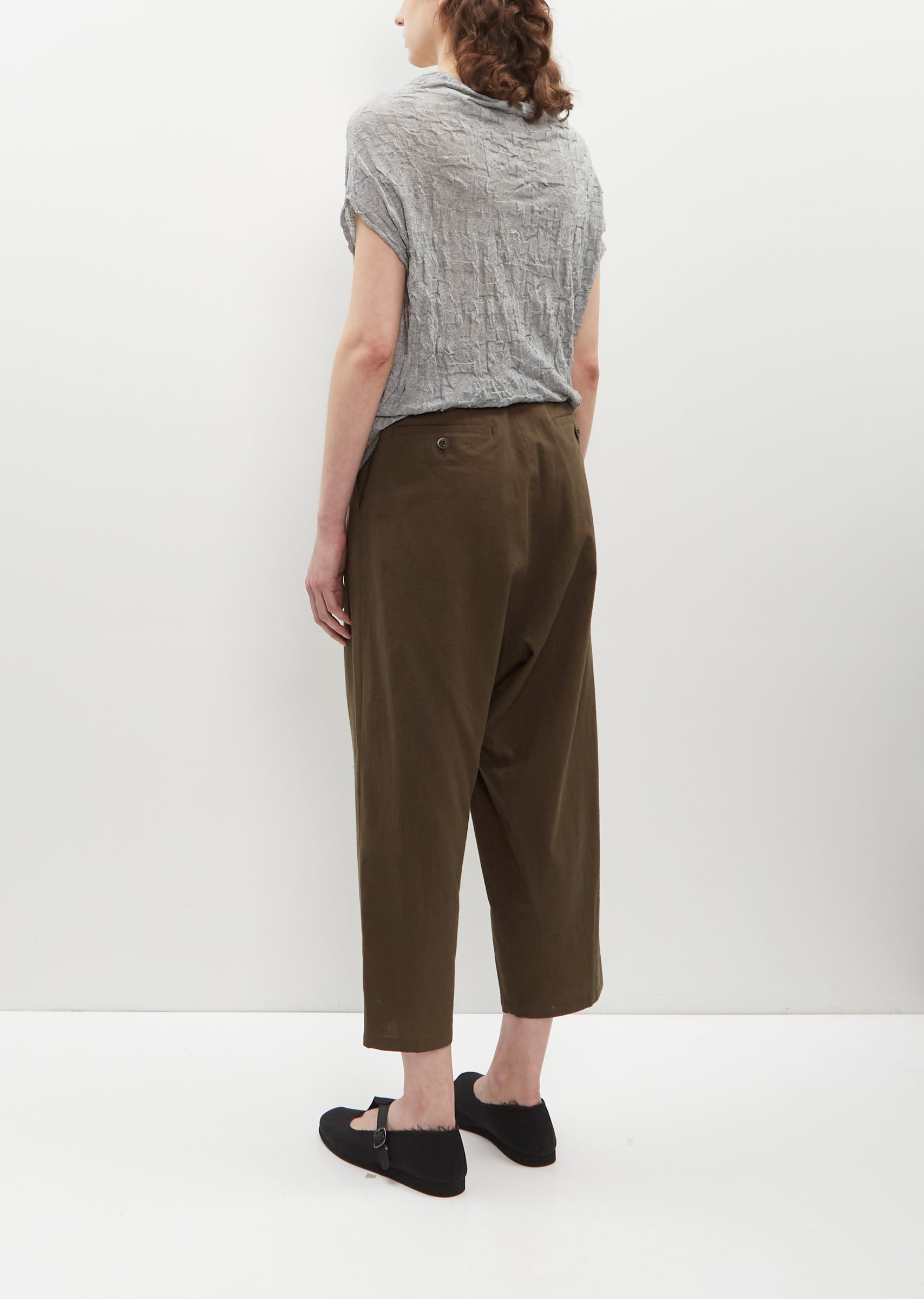 Tapered Cotton-Flax Pants - 3