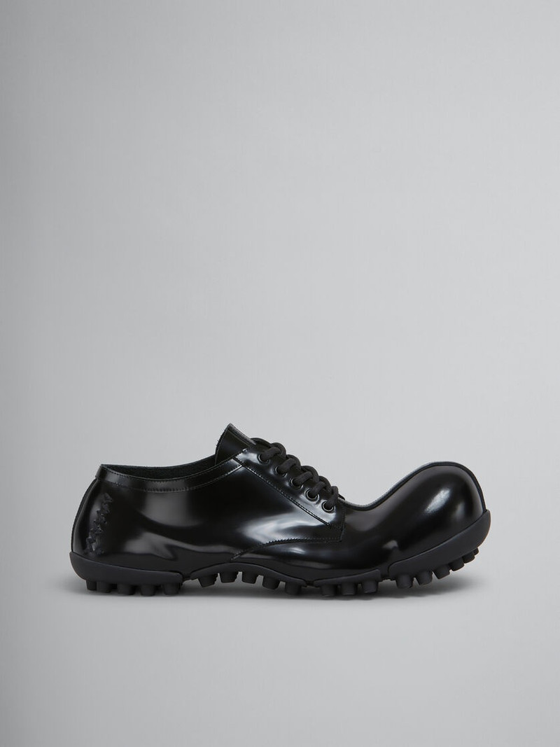 BLACK PATENT LEATHER WAVE LACE UP 1