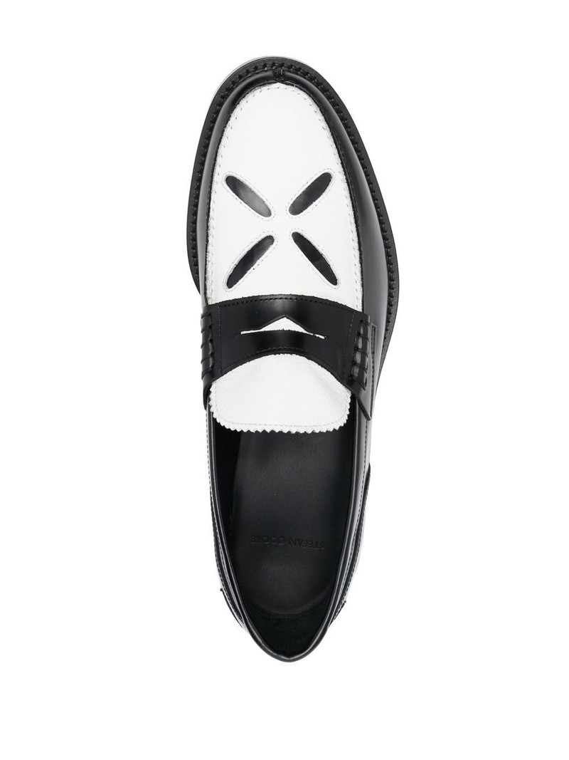 Slashed leather loafers 4