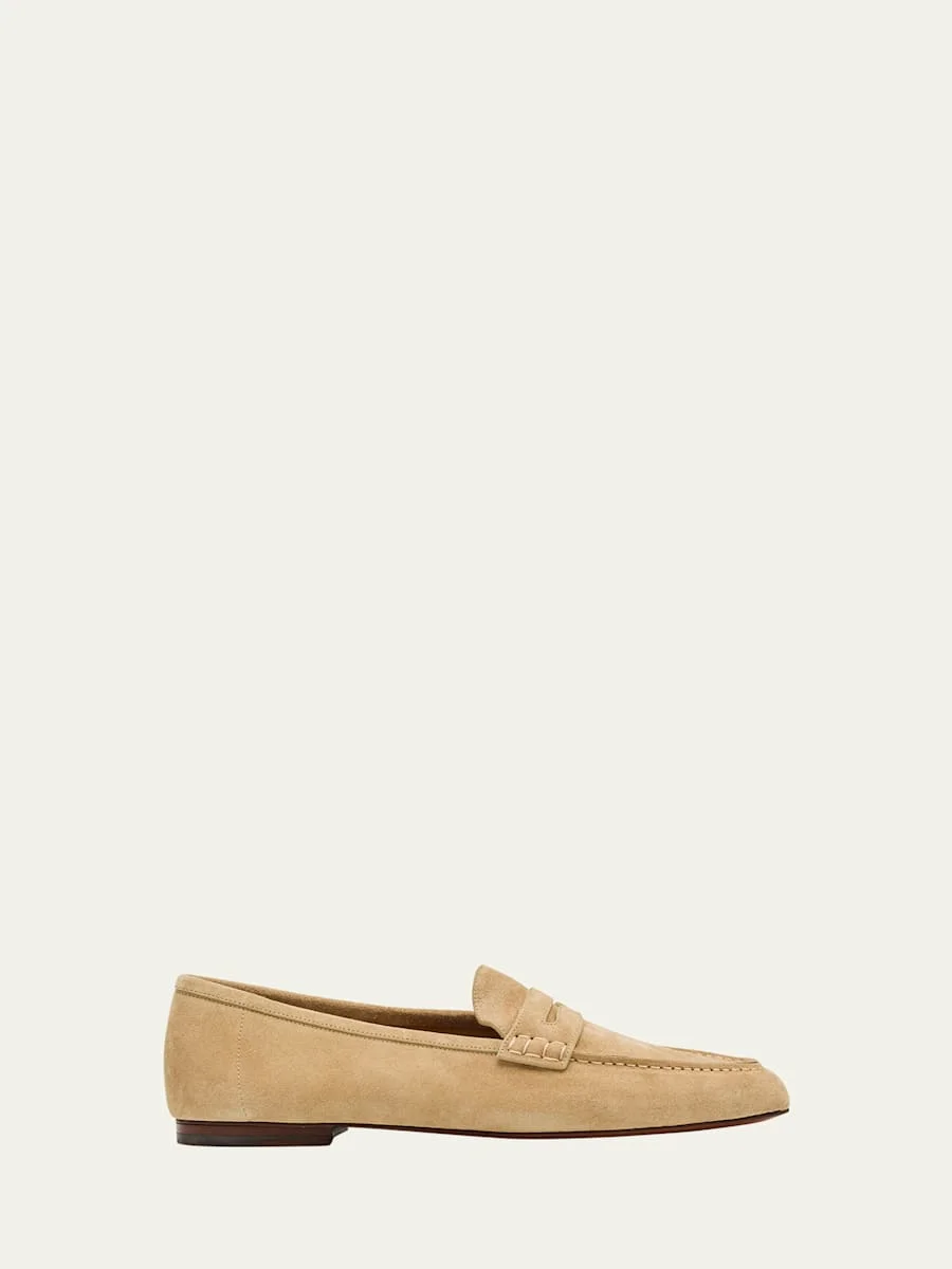 Men's Collins Suede Moc-Toe Penny Loafers - 1