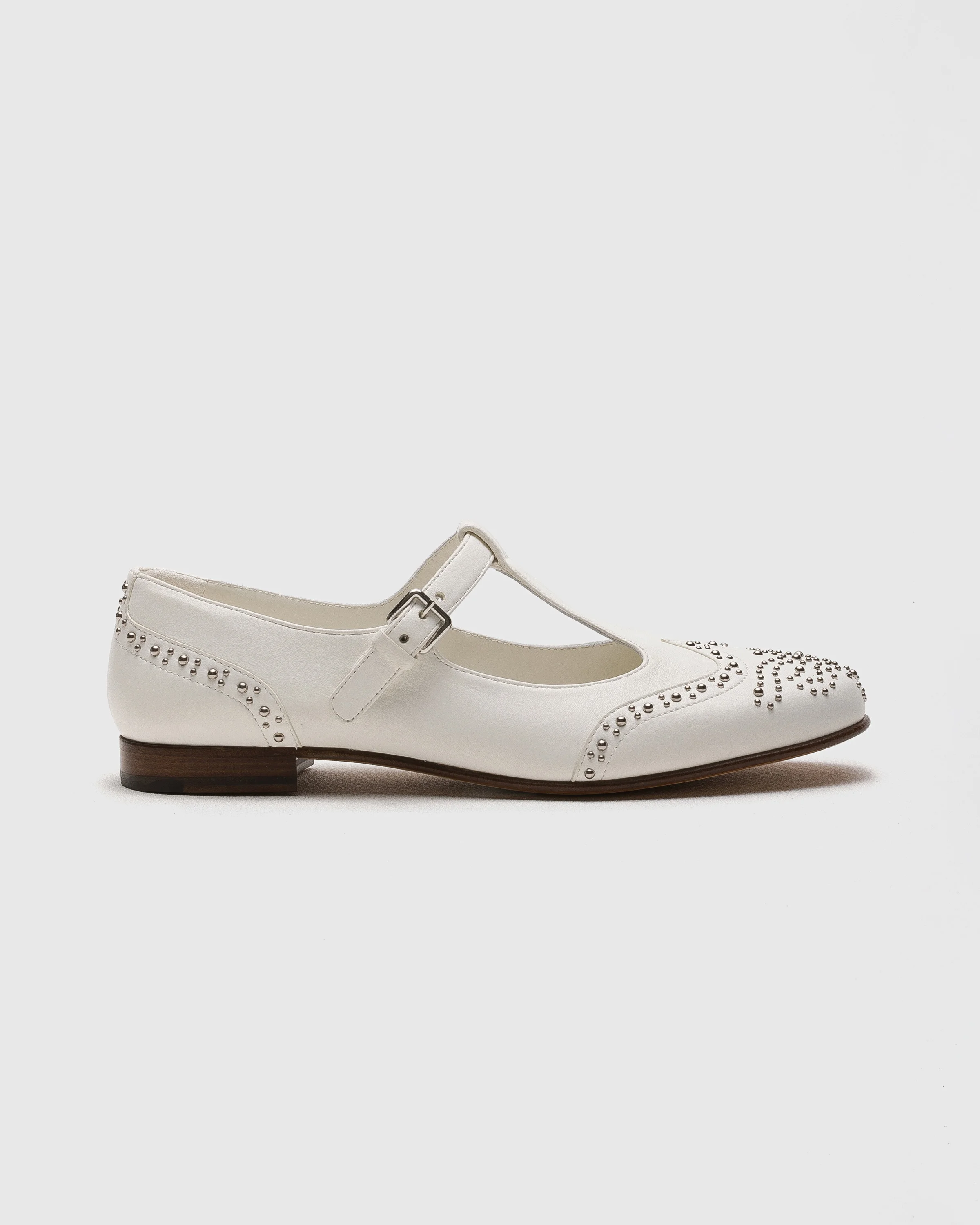 Nappa Mary Jane Ballet Flat with Studs - 1