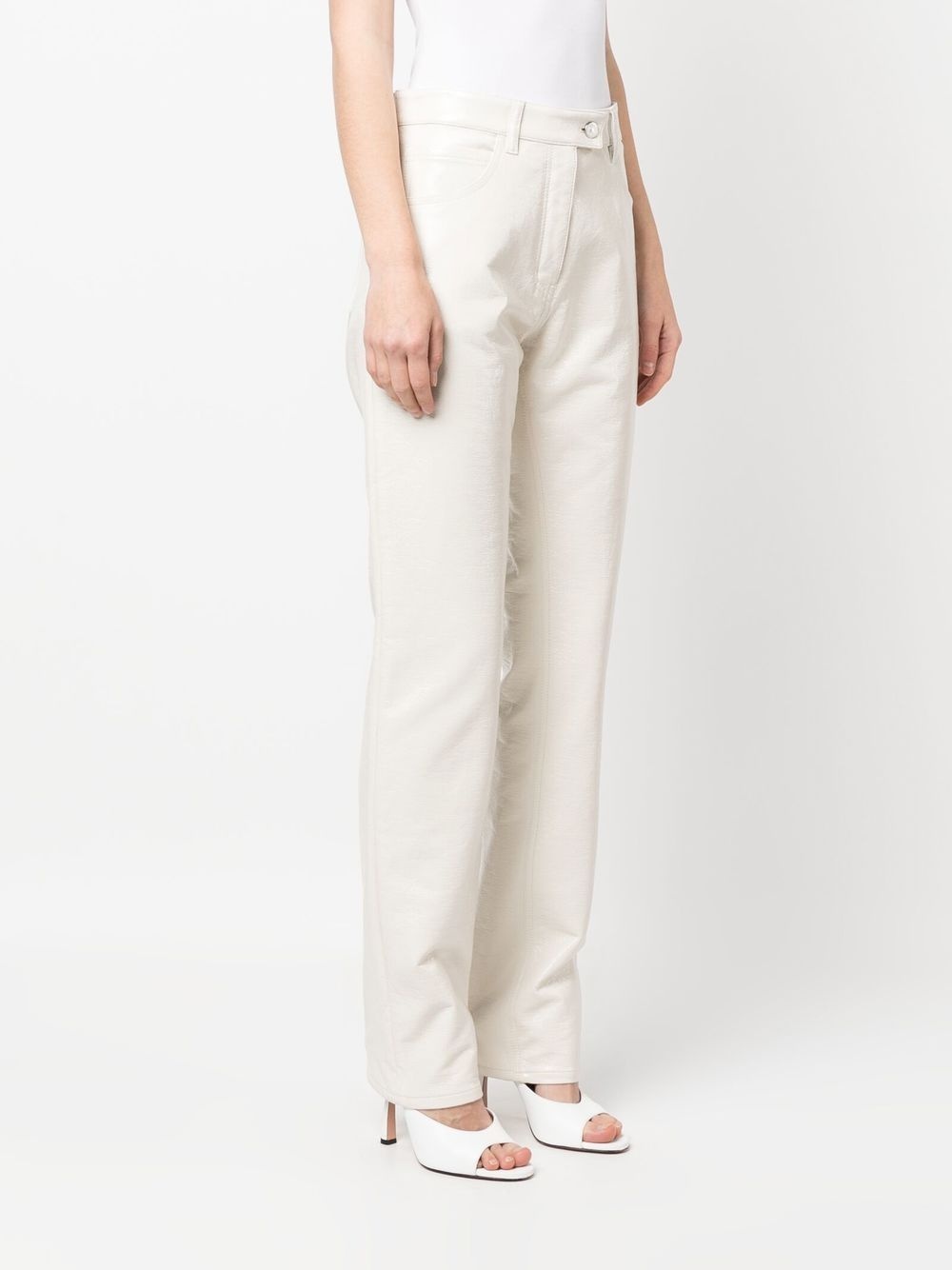 straight-leg vinyl trousers - 3