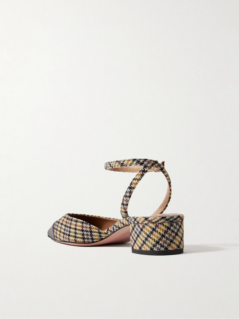 French Flirt 35 Leather-trimmed Checked Houndstooth Woven Pumps 3