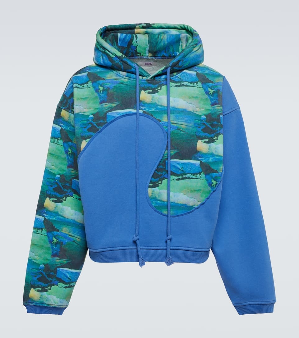 Printed cotton-blend hoodie - 1