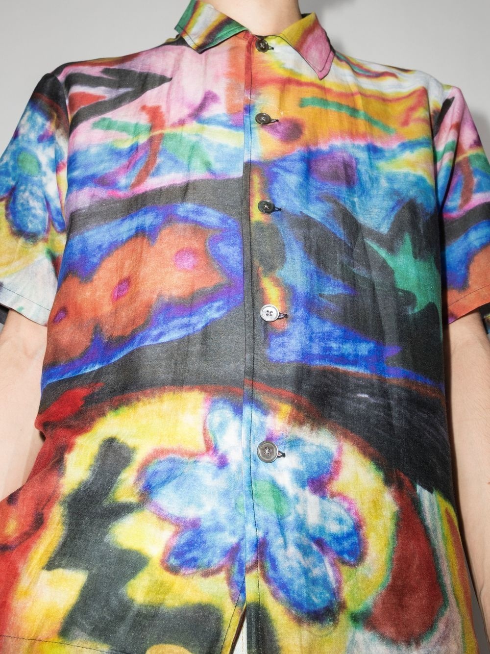 abstract-print short-sleeved shirt - 4