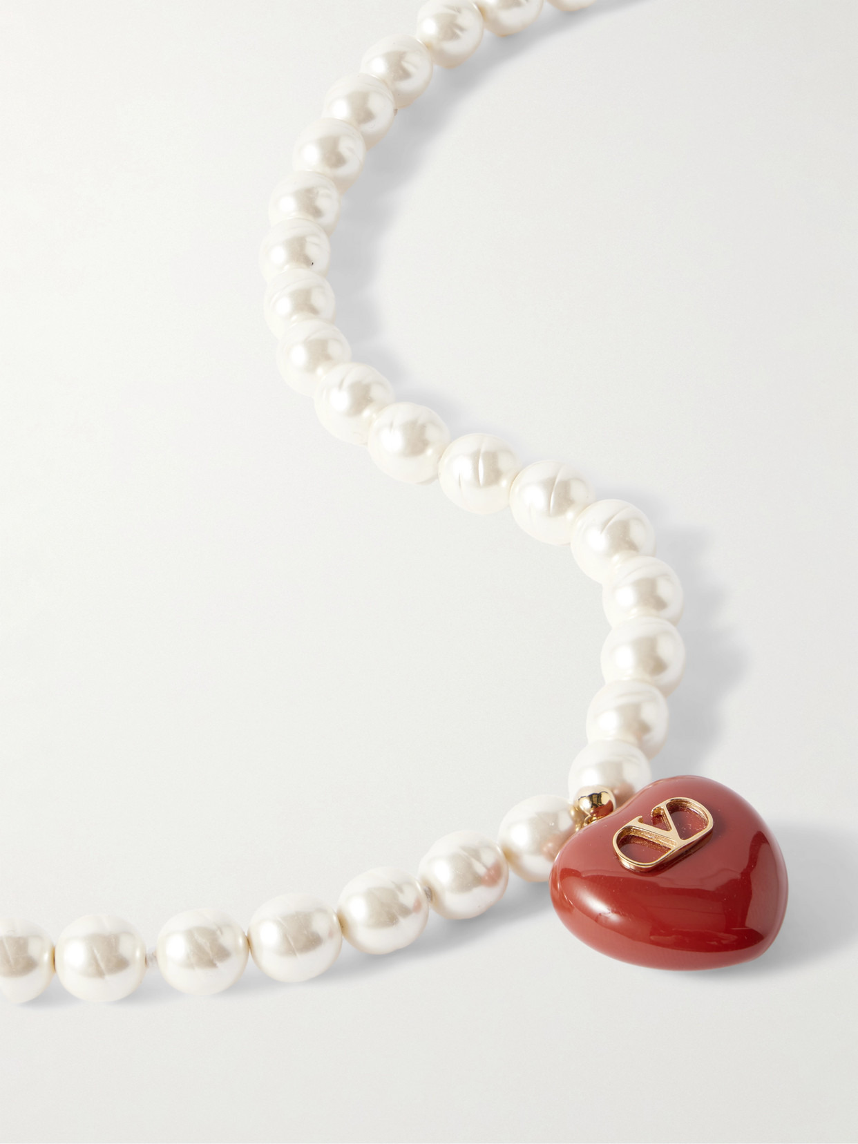 Gold-tone, Faux Pearl And Enamel Necklace - 4