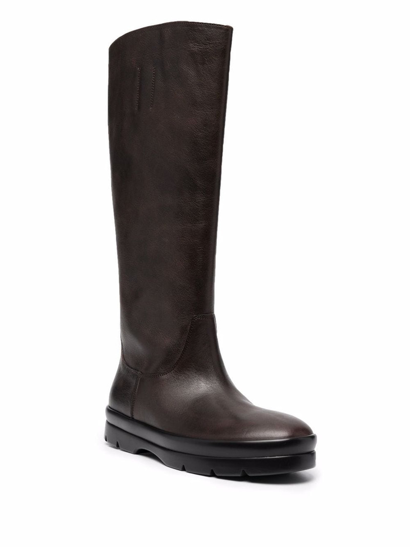 The Row knee-length leather boots outlook