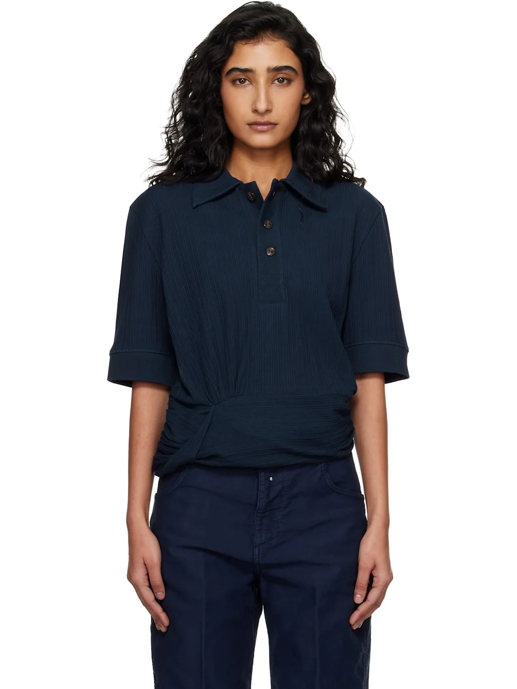 Navy Twist Polo - 1