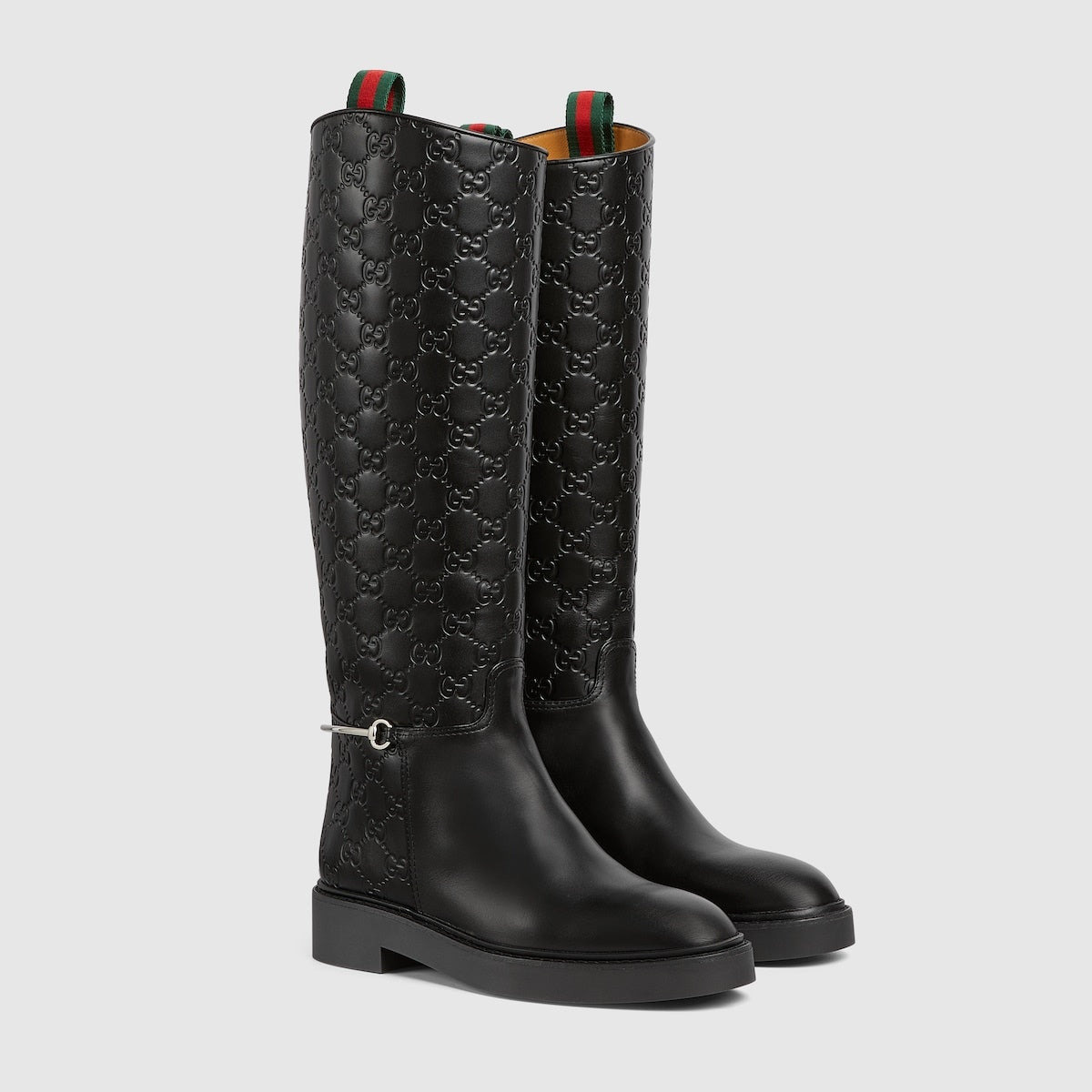 Gucci Slim Horsebit Web GG Ankle Boots - 2