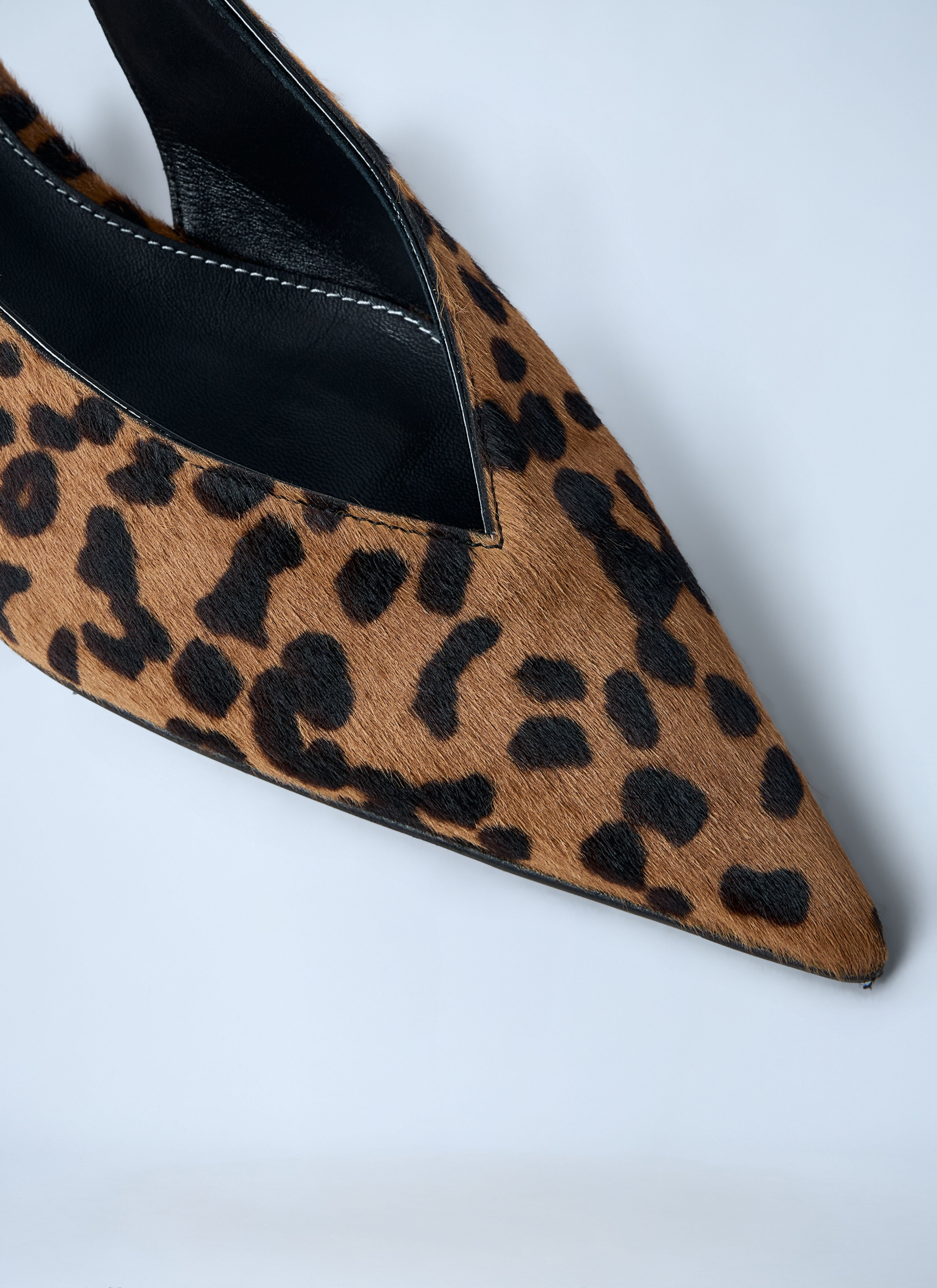 Leather Pointed Wedge-Heels - 3