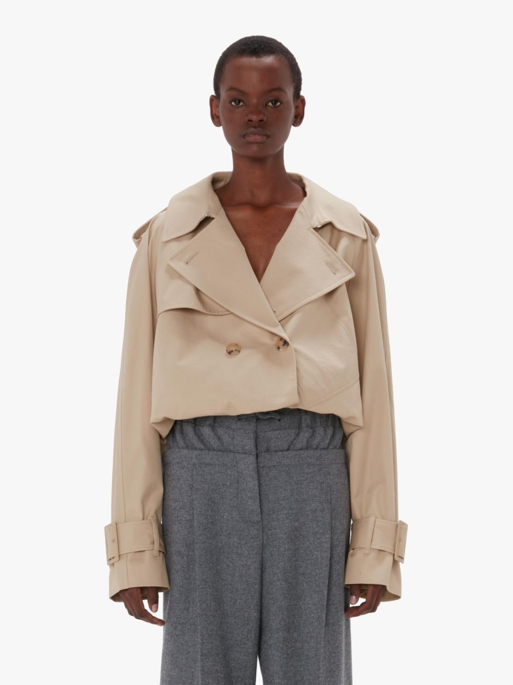 CROPPED TRENCH COAT - 2