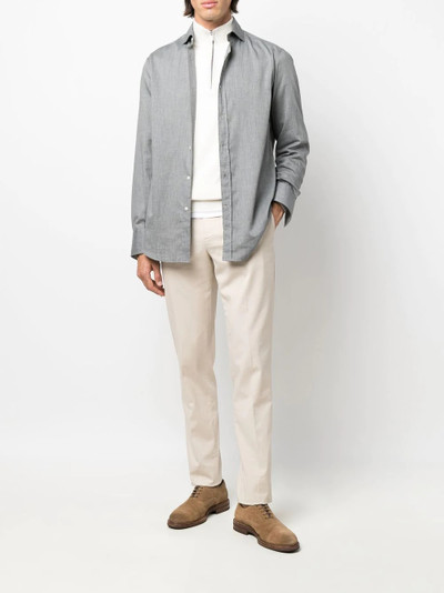 Brunello Cucinelli cutaway-collar button-up shirt outlook