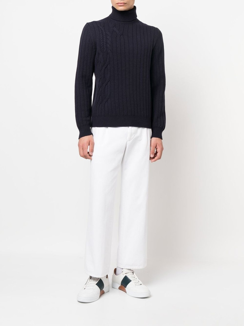 CORNELIANI roll-neck cable-knit jumper outlook