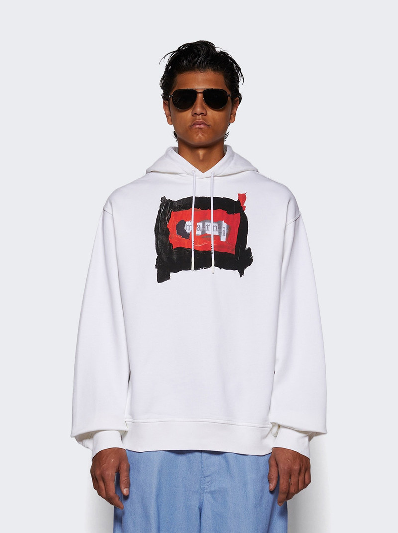 Marni Painted Hoodie Lily White outlook
