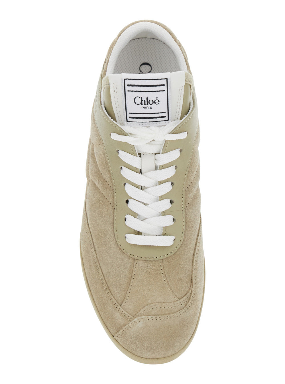 Chloé Women Beige Sneakers With Logo Lettering Printed On The Back In Suede Woman - 4