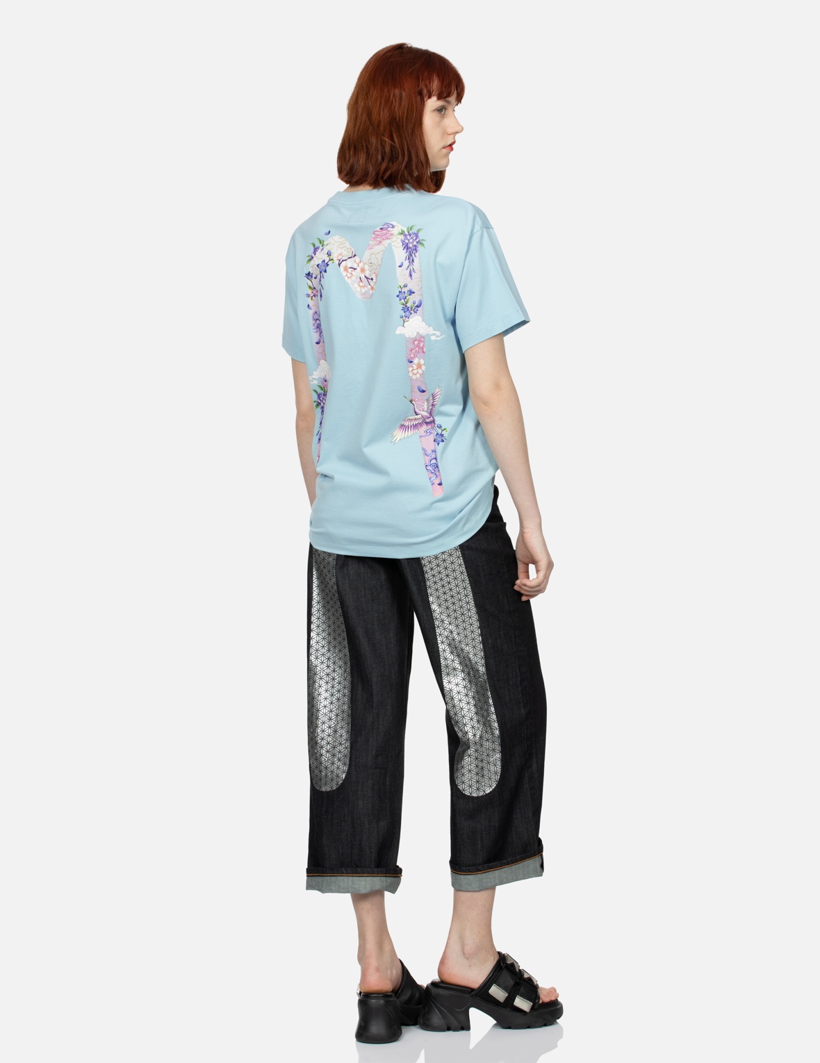 CRANES AND WISTERIA DAICOCK BOYFRIEND T-SHIRT - 3