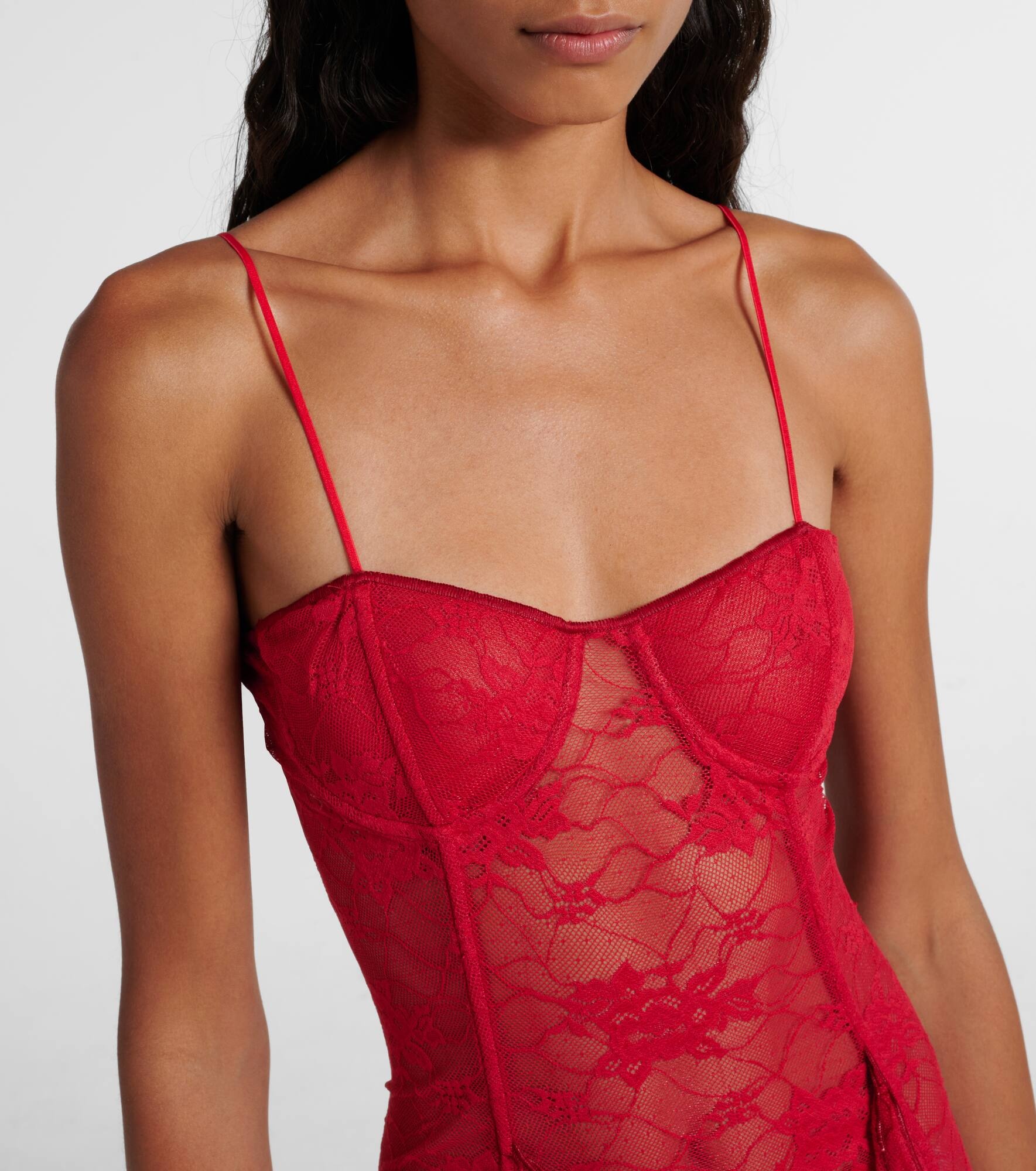 Ruffled lace bustier dress - 4