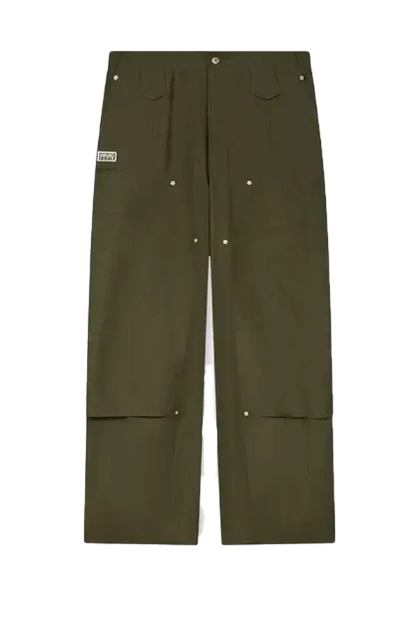 Kenzo Weave Double Knee Pant Dark Khaki - 1