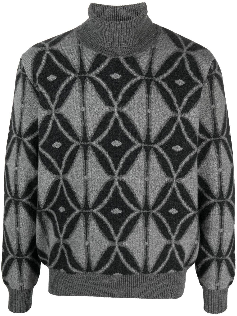 pattern-intarsia roll-neck jumper - 1