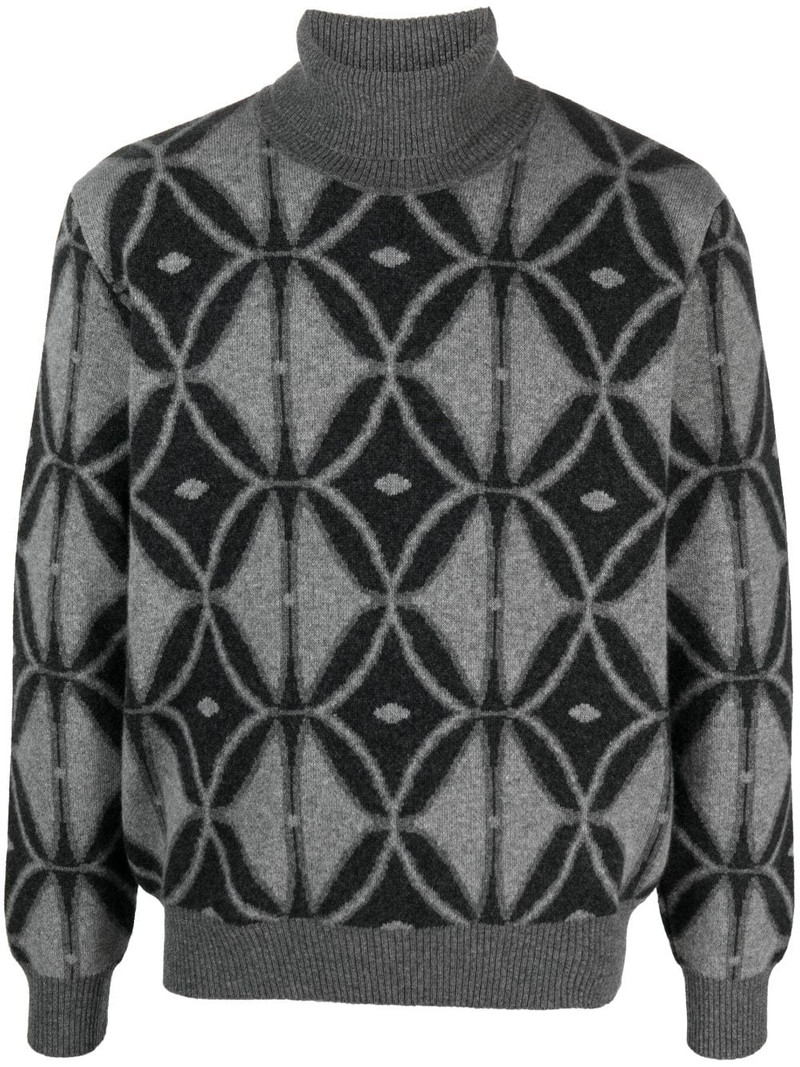 pattern-intarsia roll-neck jumper 1