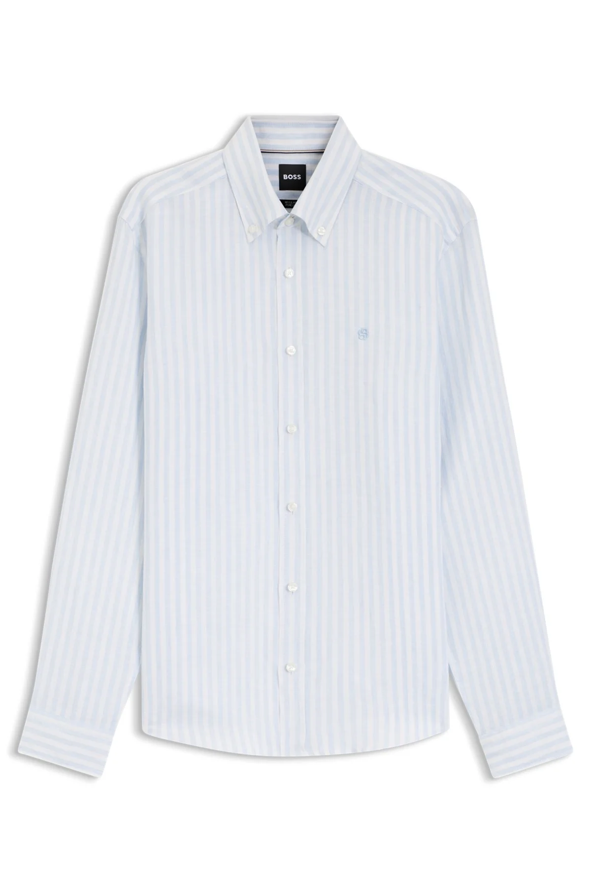 REGULAR-FIT SHIRT IN STRIPED LINEN - 1