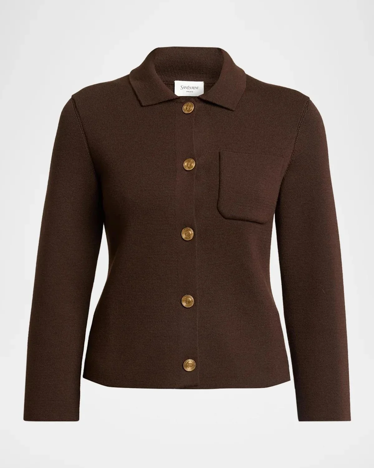 Wool Polo Cardigan - 1